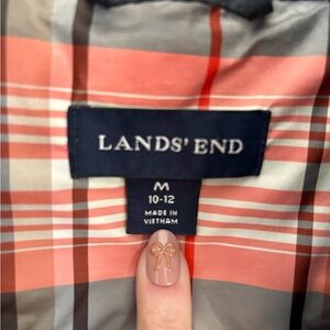 Lands’ End Navy / Plaid Quilted Jacket M